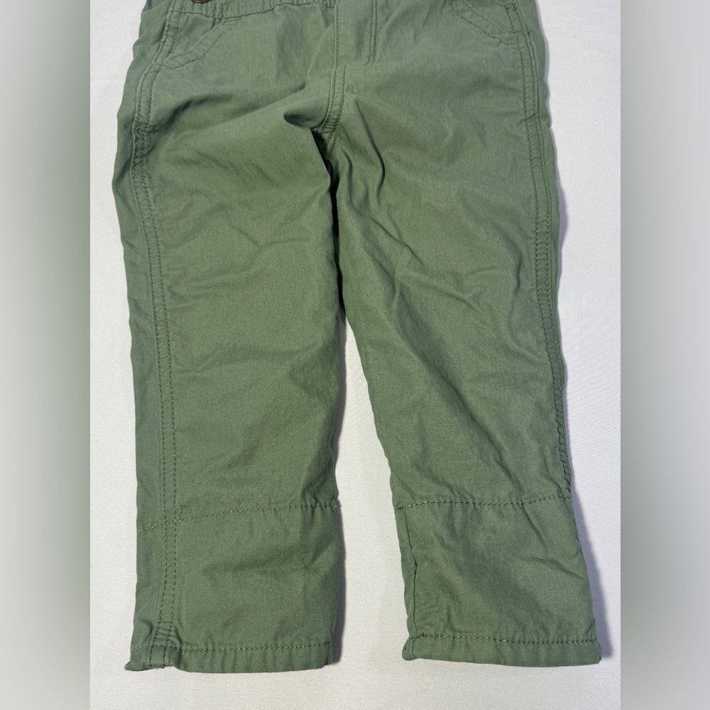Oshkosh Floral Overalls Green Lightweight Canvas Pants Bottoms Girls 3T - Picture 5 of 13